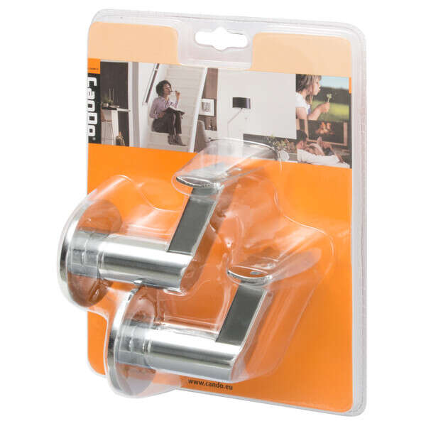 Image du produit Support Appui Rampe / Main courante - Tokyo - Chrom&eacute; (2 pi&egrave;ces)