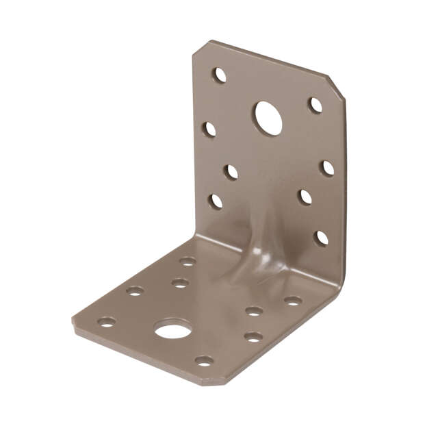 Image du produit Equerre d'assemblage renfor&ccedil;&eacute;e - Multi trous - Beige - 70 x 70 x 55 mm