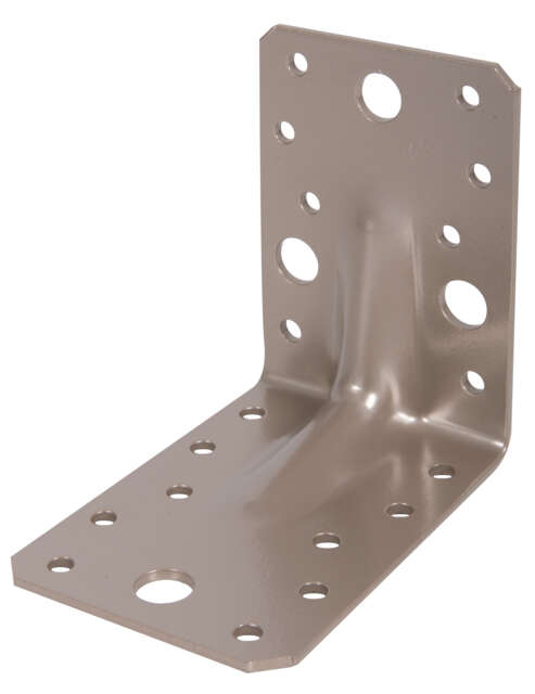 Image du produit Equerre d'assemblage renfor&ccedil;&eacute;e - Multi trous - Beige - 90 x 90 x 65 mm