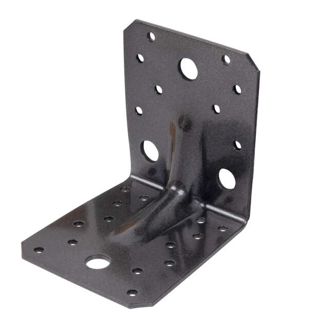 Image du produit Equerre d'assemblage renfor&ccedil;&eacute;e - Multi trous - Noir Diamant - 105 x 105 x 90 mm