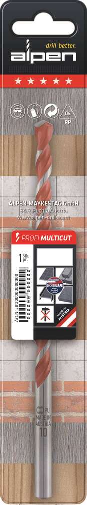 Image du produit Alpen - Profi Multicut - Foret universel tous mat&eacute;riaux - Long. 150 mm, 200 mm et 400 mm