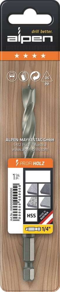 Image du produit Alpen - HSS-Foret Bois - Embout Hexa