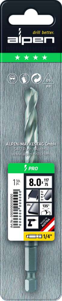 Image du produit Alpen - HSS Super 338N - Foret Acier - Embout Hexa