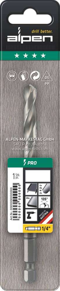 Image du produit Alpen - HSS Super 338N - Foret Acier - Embout Hexa