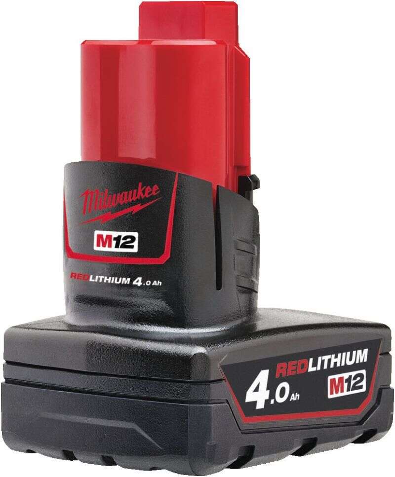 Image du produit Milwaukee M12 Batterie Redlithium 4.0 A.h M12 B4 (12 V / 4,0 Ah Red Li-Ion)