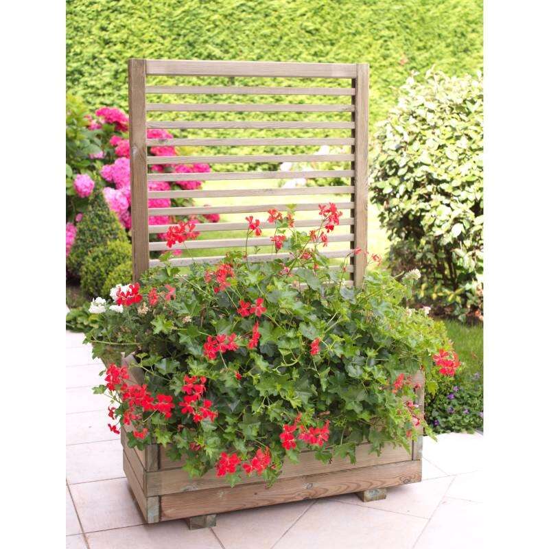 Image du produit Bac &agrave; Fleurs + Treillis maille lin&eacute;aire 'Cajou moderne'- 400 x 800 x 1200 mm
