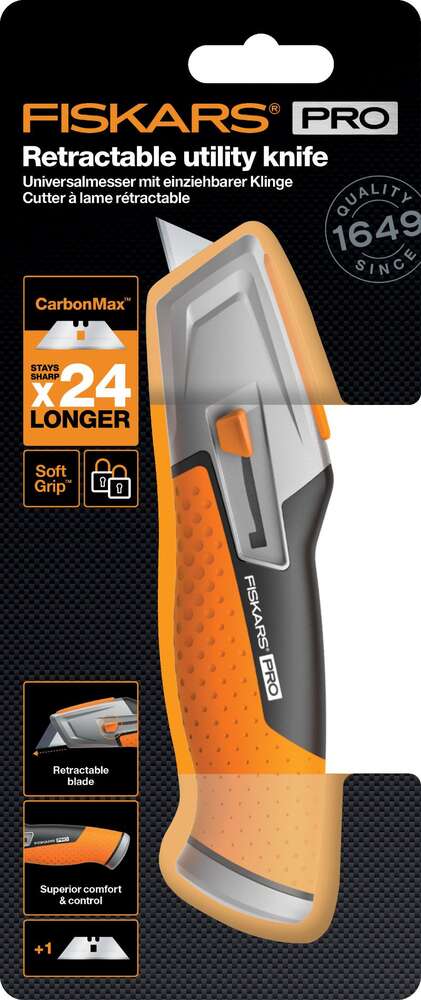 Image du produit FISKARS CUTTER &Agrave; LAME R&Eacute;TRACTABLE CARBONMAX