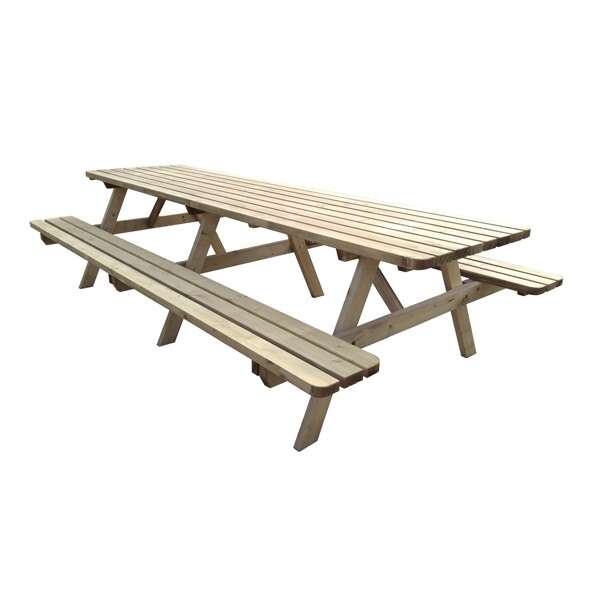 Image du produit Table pique-nique "Mesa", Longueur au choix (pour 6 ou 8 personnes), en sapin blanc autoclav&eacute; (Classe 3)