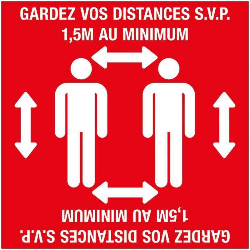 Image du produit AUTOCOLLANT SOL "GARDEZ DISTANCE" 280x280mm