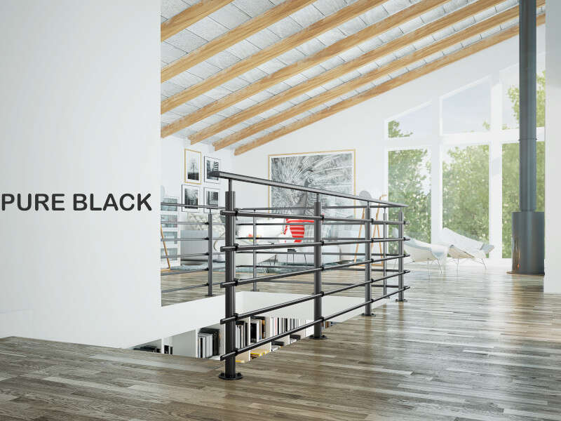 Image du produit SOGEM - Garde-corps 'Pure Black' - Kit RAL 9005 - Fixation au sol - 1,5 m&egrave;tre