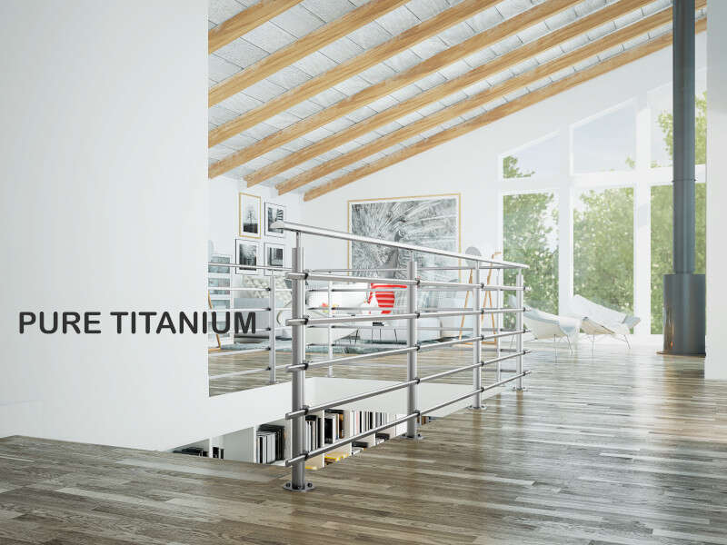Image du produit SOGEM - Garde-corps 'Pure Titanium' - Kit Alu anodis&eacute; - Fixation au sol - 2,5 m&egrave;tres