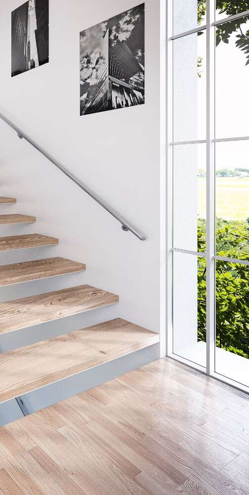 Image du produit Rampe d'Escalier - Profil Goutte d'eau 60 mm - Mod&egrave;le 'Pure Titanium' Sogem - 200 & 300 cm