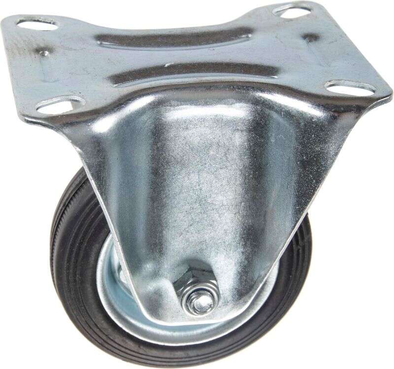 Image du produit Roulette Caoutchouc &Oslash; 80mm fixe - Charge max 40kg - Hauteur tot. 106mm - Plateau 105 x 80 mm