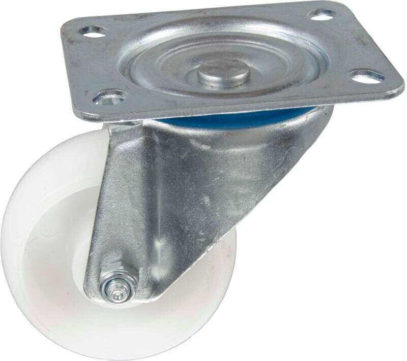 Image du produit Roulette polypropyl&egrave;ne &Oslash; 80mm pivotante - Charge max 100kg - Hauteur tot. 108mm - Plateau 100 x 85 mm