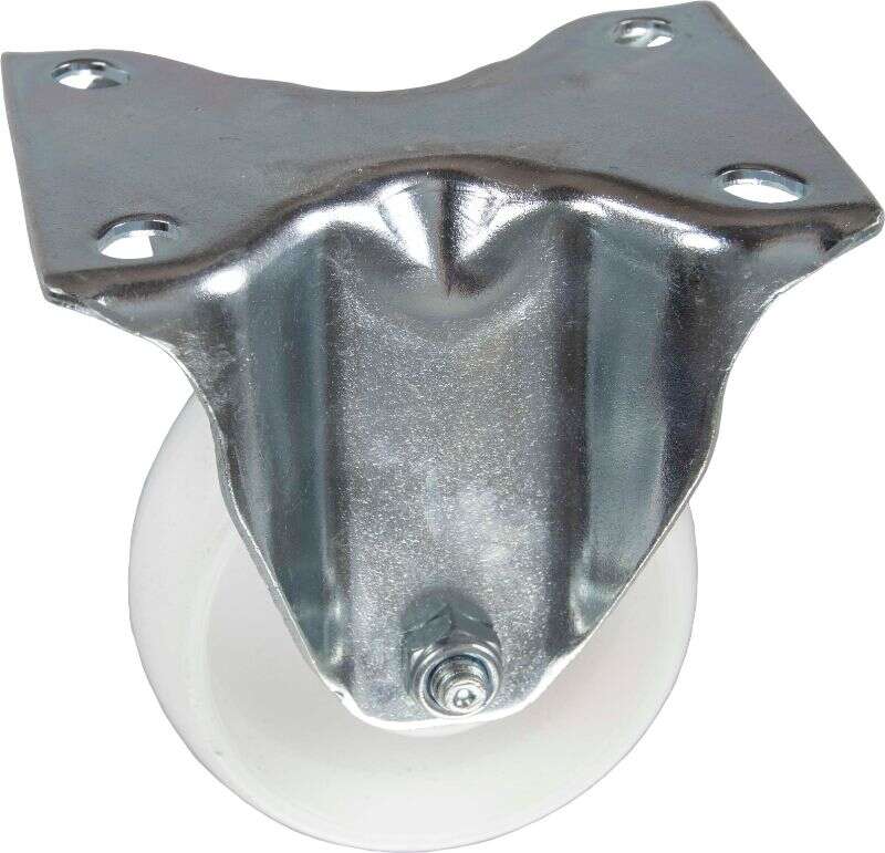Image du produit Roulette polypropyl&egrave;ne &Oslash; 80mm fixe - Charge max 100kg- Hauteur tot. 108mm -Plateau 105 x 85 mm