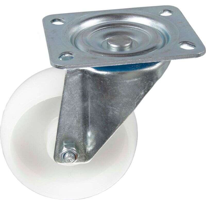 Image du produit Roulette polypropyl&egrave;ne &Oslash; 100mm pivotante - Charge max 150kg -Hauteur tot.128mm -Plateau 100 x 85 mm