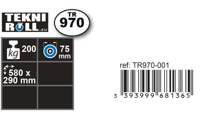 Image du produit Plateau de transport - MDF - Roulettes &Oslash; 75m PP (polypropylene) - ECO MDF - 580 x 290 mm - Charge 200 Kg