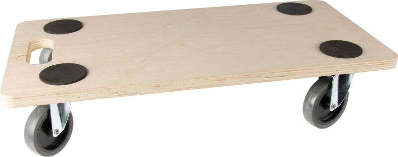 Image du produit Plateau de transport - Bouleau - Roulettes TPE &Oslash; 75mm - BASIC PLUS - 580 x 290 mm - Charge 200kg
