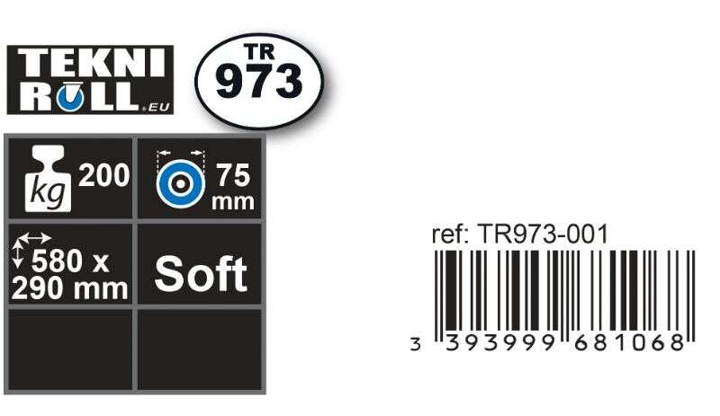 Image du produit Plateau de transport - Bouleau - Roulettes TPE &Oslash; 75mm - BASIC PLUS - 580 x 290 mm - Charge 200kg