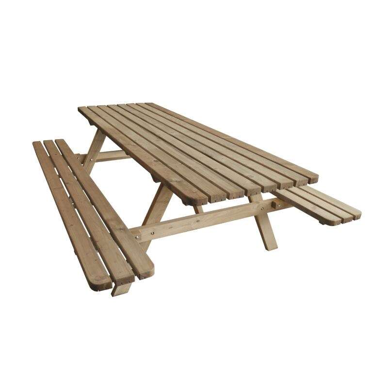 Image du produit Table pique-nique "Mesa", Longueur au choix (pour 6 ou 8 personnes), en sapin blanc autoclav&eacute; (Classe 3)