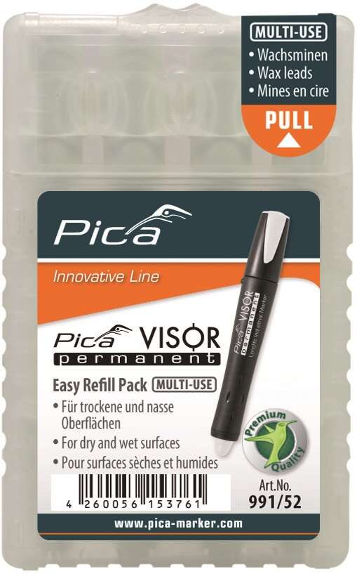 Image du produit PICA - Recharge p/Marqueur Permanent (VISOR) - Pointe de 10 mm - Blanc - (4 pcs)