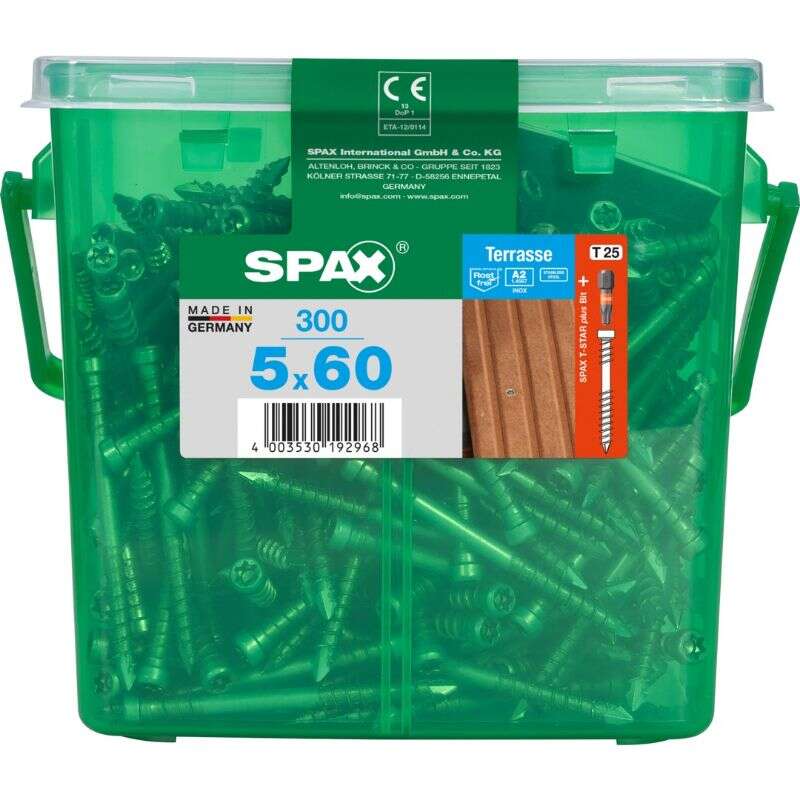 Image du produit SPAX&reg;- Vis Terrasse - &Oslash; 5 mm - T&ecirc;te Cylindrique - Inox A2 - T-STAR Plus (T25) - Filetage de Fixation CUT