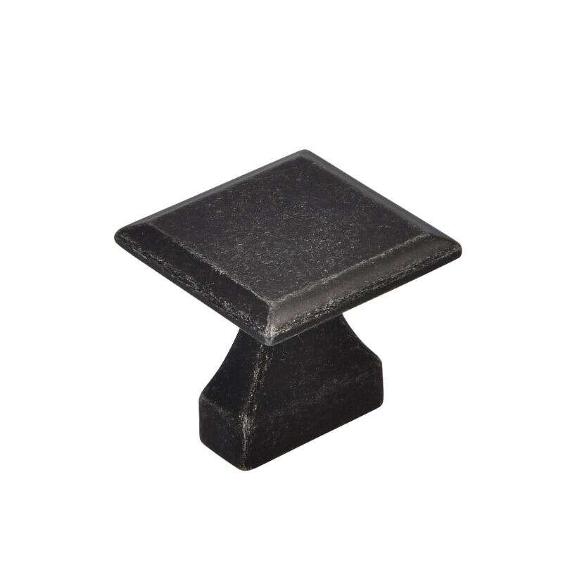 Image du produit Bouton - Carr&eacute; - Zamac - Fer mat - 32 mm