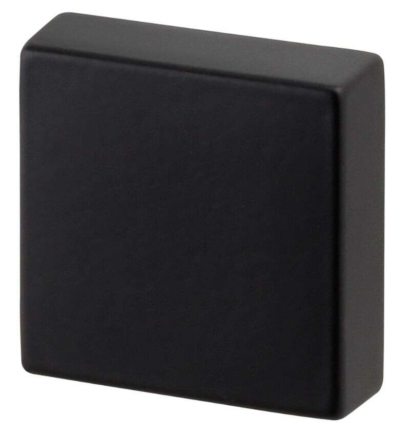 Image du produit Bouton - Carr&eacute; - Zamac - Noir mat - 30 x 30 x 24 mm