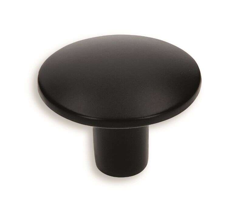 Image du produit Bouton - Rond - Zamac - Noir mat - &Oslash; 30 mm