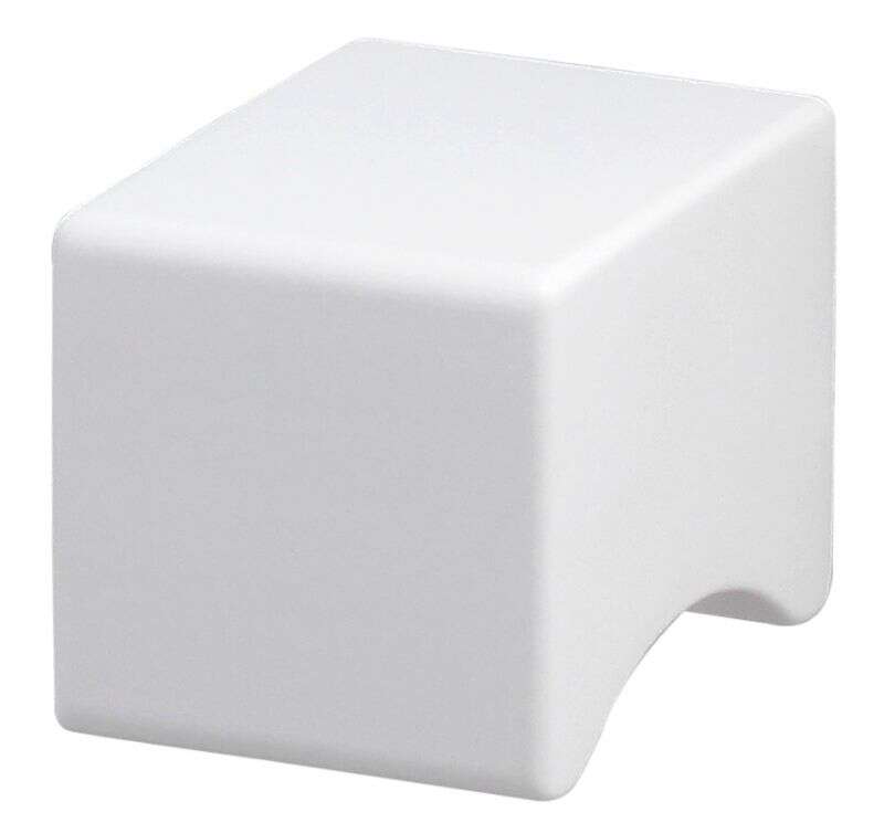 Image du produit Bouton - Carr&eacute; - Aluminium - Blanc - 19 x 19 x 26 mm