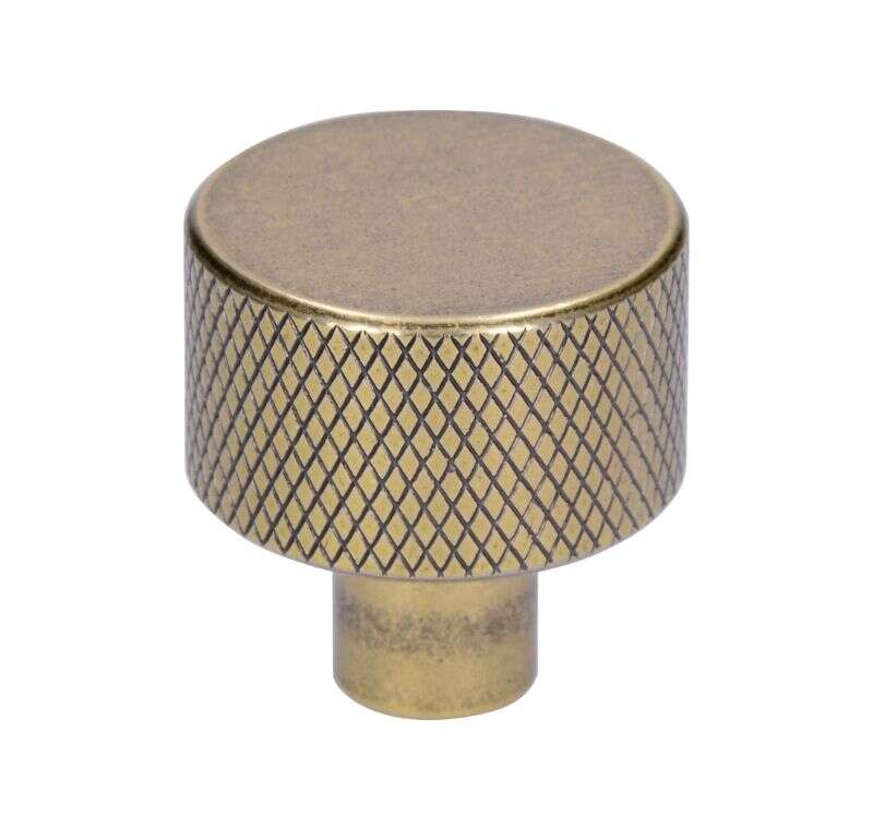 Image du produit Bouton - Nervur&eacute; - Aluminium - Laiton mat