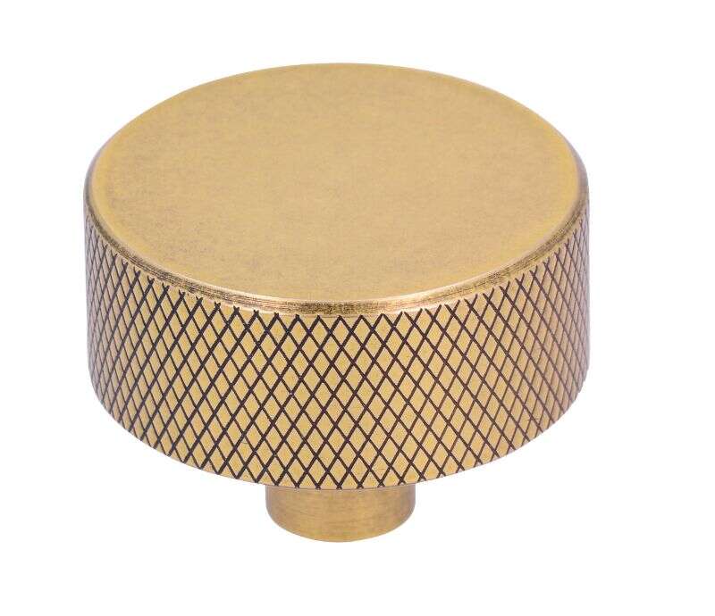 Image du produit Bouton - Nervur&eacute; - Aluminium - Laiton mat