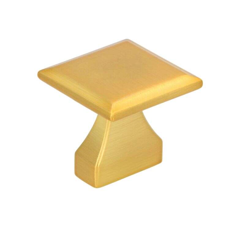 Image du produit Bouton - Carr&eacute; - Zamac - Laiton mat - 32 mm