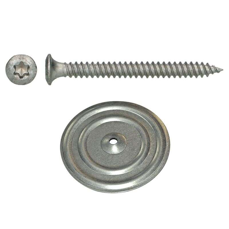 Image du produit Vis Toiture + Rondelle - Acier zingu&eacute; - &Oslash; 4,8 mm - de 80 &agrave; 200 mm - T25 - (150 pcs)