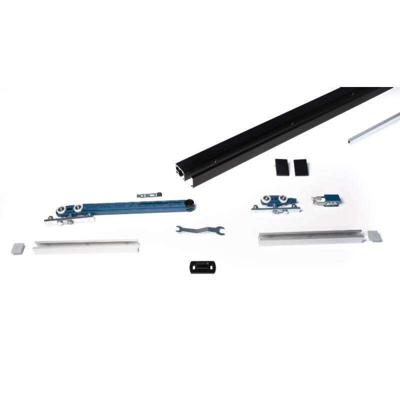 Image du produit ARLU Rail Coulissant - CUBE 80 kg - NOIR - 200 cm - 1 Soft Close