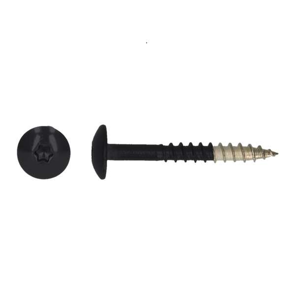 Image du produit Vis t&ecirc;te bomb&eacute;e HPL - Inox A4 - Noir (RAL 9005) - T20 - &Oslash; 4,8 x 38 mm - (20 pcs)