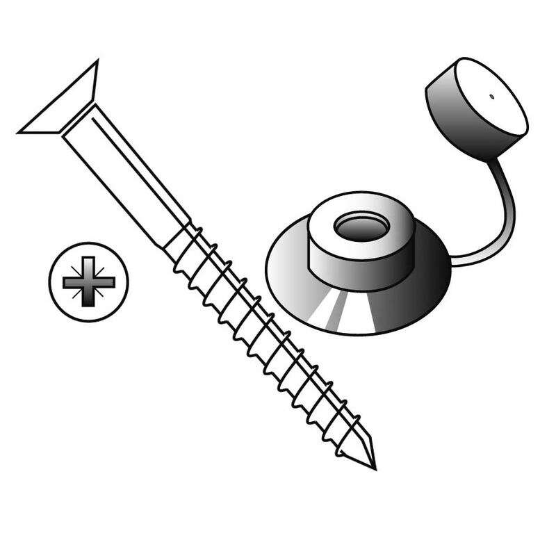 Image du produit Scala - Rosette et Capuchon, avec vis 4.5 x 50 mm - Blanc EPDM (25 pi&egrave;ces)