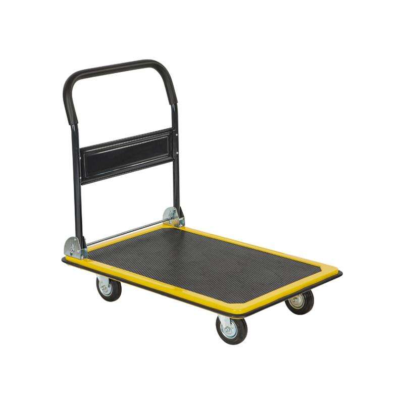 Image du produit Chariot de Transport - Plateau acier 910 x 610 - Poign&eacute;e Pliable H: 87 cm - Roulettes &Oslash; 13 cm - Charge 300 Kg