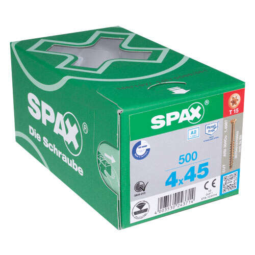 Image du produit NOVLEK - Vis SPAX pour HARDWOOD CLIP - &Oslash; 4 x 45 mm - TX - Inox A2 (Brun) - (+ embout TX15)