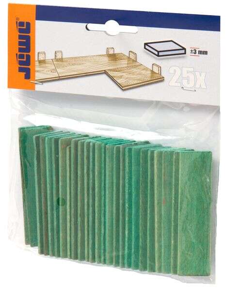 Image du produit Cale &agrave; vitrage - Epaisseur 3 mm - Vert - 20 x 80 mm (25p)
