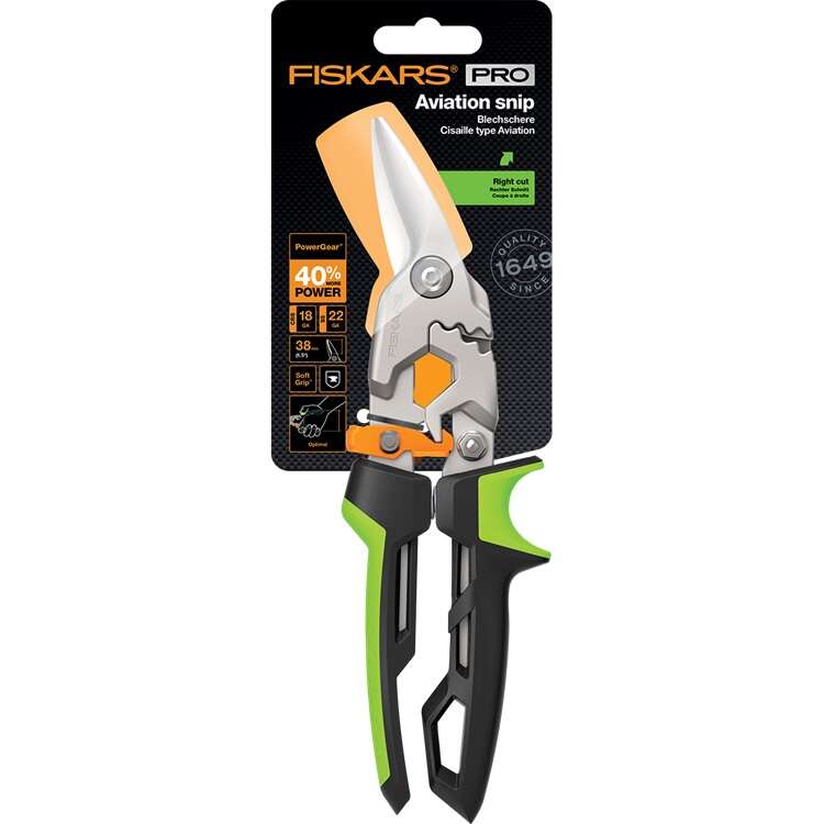 Image du produit FISKARS CISAILLE POWER GEAR AVIATION COUPE DROITE