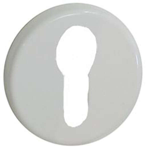 Image du produit Entr&eacute;e de Cylindre - Aluminium - Blanc - Vis invisibles - &Oslash; 50 mm (2 pi&egrave;ces)