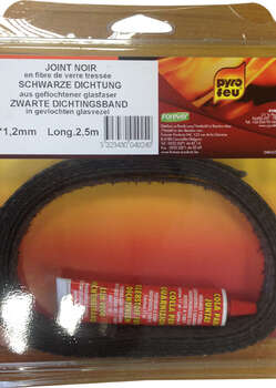 Image du produit Joint Noir Plat (en Fibres de Verre Tress&eacute;es) - 10 mm x 2,5 m - Avec Colle (17 ml)