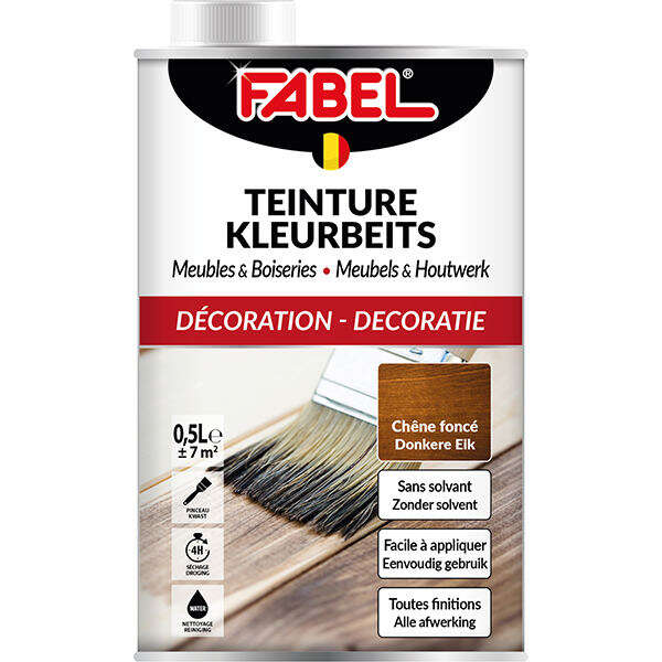Image du produit Fabel&reg; - Teinture Meuble & Boiserie - Ch&ecirc;ne fonc&eacute; (500 ml)