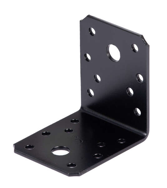 Image du produit Equerre d'assemblage - Multi trous - Noir - 70 x 70 x 55 mm