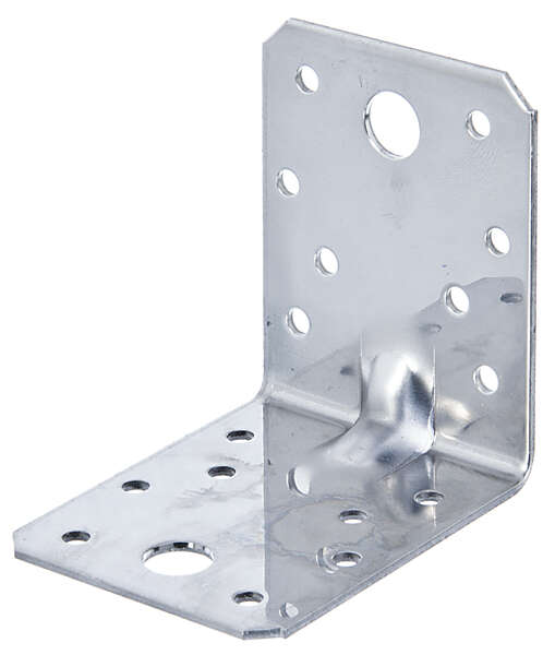 Image du produit Equerre d'assemblage renfor&ccedil;&eacute;e - Multi trous - Inox - 70 x 70 x 55 x 2 mm