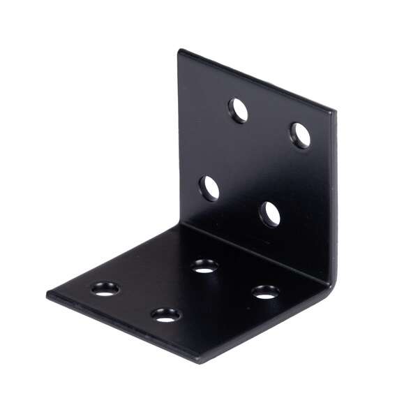 Image du produit Equerre d'assemblage - Multi trous - Noir - 40 x 40 x 40 x 2 mm