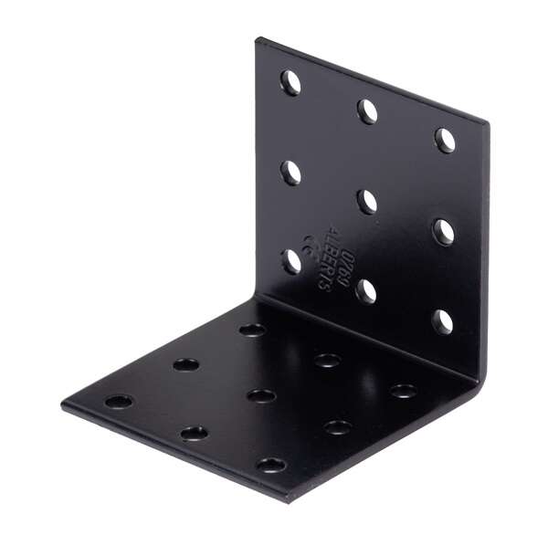 Image du produit Equerre d'assemblage - Multi trous - Noir - 60 x 60 x 60 x 2,5 mm