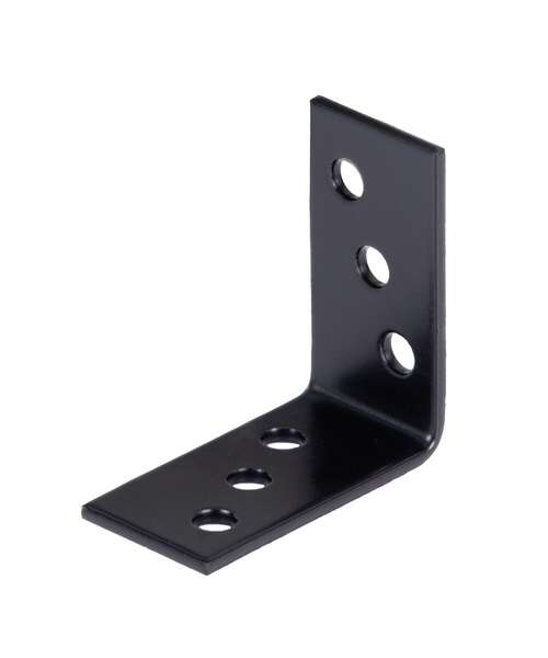 Image du produit Equerre d'assemblage - Multi trous - Noir - 40 x 40 x 20 mm