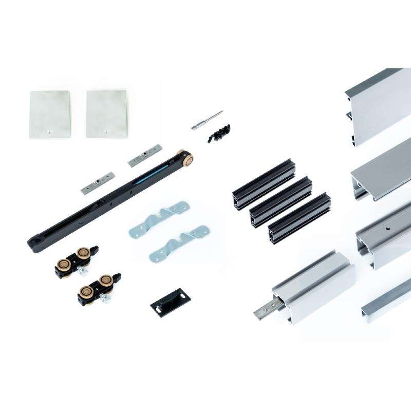 Image du produit ARLU - Rail Coulissant - XPERTA - BLANC 100 kg - 2 Soft Close - Cache Rail COMPRIS - 200 cm